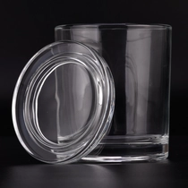 China luxury 10oz plain glass candle jar with glass lid manufacturer