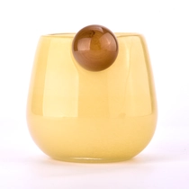 China Unique design glass candle jar large capacity candle holder with home decor manufacturer