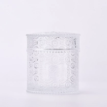 China empty glass jar with glass lid for candle making unique candle holders manufacturer