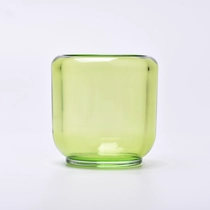 China green empty glass jar round shape candle holder manufacturer