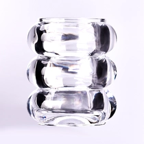 China Newly deco cyclic shape 210ml glass candle holder for wholesale manufacturer