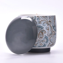 China Supplier 8oz 10oz natural yoga ceramic jar wax candle OEM with ceramic lid manufacturer