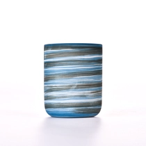 China home decor hand brush ceramic candle jar manufacturer