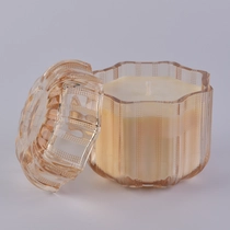 Kiina Toimittaja aurinkoinen uusi design 380ml 400ml lasikynttiläpurkki kannella soijavahalle valmistaja