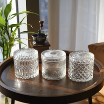 China Supplier 12oz diamond crystal glass candle jar with lid in bulk for home decor manufacturer