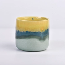 China home decor paint glazing ceramic candle jar manufacturer