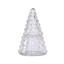 Chine Pots et couvercles en verre pour bougies parfumées, sapin de Noël fabricant