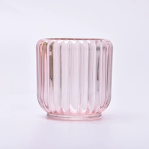 Kina Luksus gennemsigtig pink lodret glas stearinlyskrukke engros fabrikant