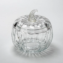 China Wholesale 900ml Large Pumpkin Glass Cande Jar With Lids for Halloween manufacturer