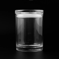 Kina Populær klassisk stearinlyskrukke i glas med låg privat farvelogo i glas lysestager fabrikant