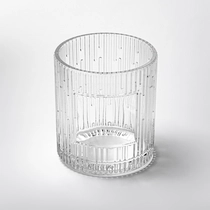 China Label Custom Vertical Stripe Surface Glass Scented Lilin Balur untuk Hiasan Rumah pengilang