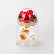 Китай Wholesale 500ml glass jar with fruit & flower deco and matched glass lids with heart shape in - COPY - d42v5d Производител