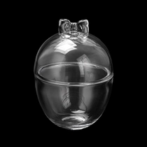Kina Engros 8 oz 10 oz Smoothly Christmas Egg Shape Glass stearinlysbeholder og buehåndtak produsent