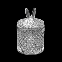 Kina Engros 327 ml stearinlysglass med diamanteffekt med matchende glasshetter og kaninører. produsent