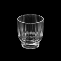 Chine Pot de bougie en verre à fond rond, ligne verticale, vente en gros, 380ml 590ml, pour la décoration de la maison fabricant