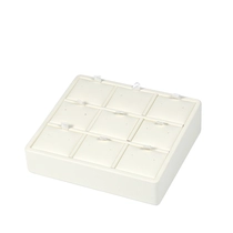 China Premium white leatherette vertical display tray with 9 earring pendant insert manufacturer
