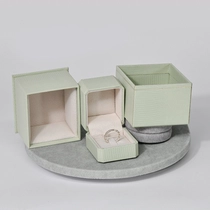 China FANAI High quality plastic box  pu leather box green gift box ring box manufacturer