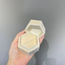 China beige custom color velvet hexagonal Christmas gift ring box manufacturer