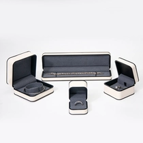 Tsina square rounded corner style black and white line design complete set of jewelry packaging box Manufacturer
