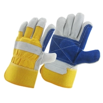 China China cow split leather reinforced palm gloves factory, China security gloves manufacturer, China cow leather protect gloves supplier manufacturer