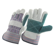 China China cow split leather double palm gloves factory,  double palm leather gloves supplier, construction gloves supplier manufacturer