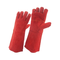 porcelana China Guantes de soldadura de forja de cuero Fabricante, resistente al calor / fuego, fábrica de guantes de cuero de la fractura de vaca, mitones para horno / parrilla / chimenea / horno / estufa / titular de la olla / soldador de tig / mig / bbq / g fabricante