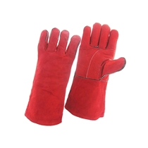 porcelana China Fabricante de guantes de soldadura de cuero, calentamiento / resistente al fuego, guantes de cuero divididos de vaca Proveedor, para soldador / soldador / Guantes BBQ / TIG / MIG Fábrica, fabricante