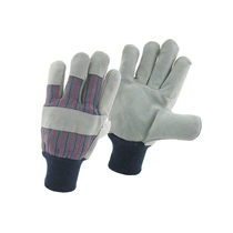 China China grey half cow split leather worker glove factory, genuine leather labor glove supplier, safety glove manufacturer manufacturer