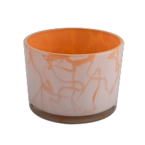 Kina 500 ml Cylinder Spary Orange Glasstearinhållare för grossist från solig glasvaror tillverkare