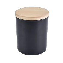 Kína. Birgir 8oz Black Glass Candle Jar með trélokum Framleiðandi