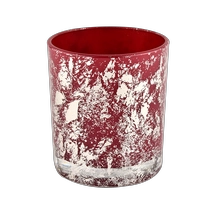China White printing dust and red glass jar candle vessel for gift in bulk manufacturer