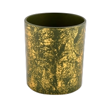 China High quality gold green glass candle vessel luxury candle Jar with Gift Box manufacturer