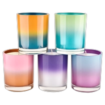 China 10oz glass candle vessels gradurated color decoration supplier manufacturer