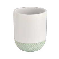 China 9oz ceramic round candle vessels with colored bottom manufacturer