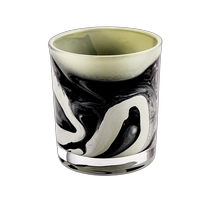 China New design 300ml hand painting effect glass candle jars manufacturer