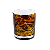 China Luxury 10oz beautiful design pattern glass candle jars manufacturer