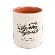 China Modern cylindrical ceramic candle jar candle container for candle making manufacturer