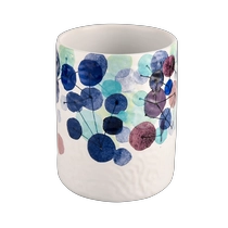 China Unique applique printing luxury empty ceramic candle jars manufacturer