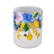 China Nordic style applique printing ceramic candle jar manufacturer
