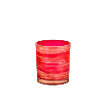 China Factory direct sales spray red inside and gold outside the glass candle jar manufacturer