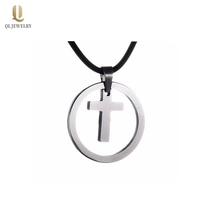 Chine Bijoux de mode Hommes de haute qualité Tungstène Cercle de carbure Pendentif pour hommes Tungten Cross Tag Collier Collier Chine Fabricant fabricant