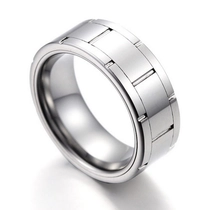 China Unique 8mm Comfort Fit High Polished Gear Grooved Flat Tungsten Carbide Wedding Bands China Manufacturer manufacturer