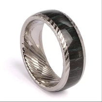 China Perfect Unique Damascus Steel Wedding Bands Damascus Steel Ring with Wood Inlay China Manufacturer manufacturer