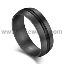 porcelana China Anillo de bodas de metal raro para hombres Anillo de tantalio puro cepillado abovedado de 8 mm con canal negro de 2 mm Fabricantes fabricante