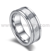 China 2023 Newest Style Cobalt Wedding Rings 8mm Hammered Flat and Round Edges Cobalt Ring with Gear Teeth China Manufacturer manufacturer