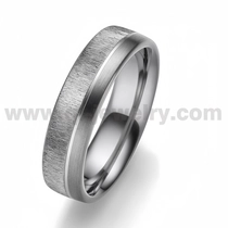 China Rare Metal Pure Tantalum Wedding Band 6mm Polished and Brushed Wood Effect Pure Tantalum Ring China Manufacturer manufacturer