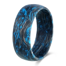 China High-quality Materials Blue Burl Forged Carbon Fiber Wedding Ring for Men China Manufacturer manufacturer