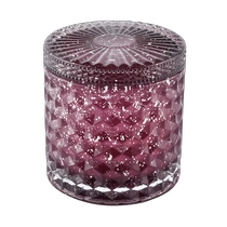 China Luxusglaskerzenbehälter mit Glasdeckel 12 Unzen Kapazität Hersteller