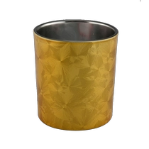 China Mewah Electroplating Gold 300ml Cylinder Glass Jar dari Glassware Sunny pengilang