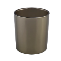 China Hot sale 8oz 10oz dark color  cyliner glass candle vessel in bulk manufacturer